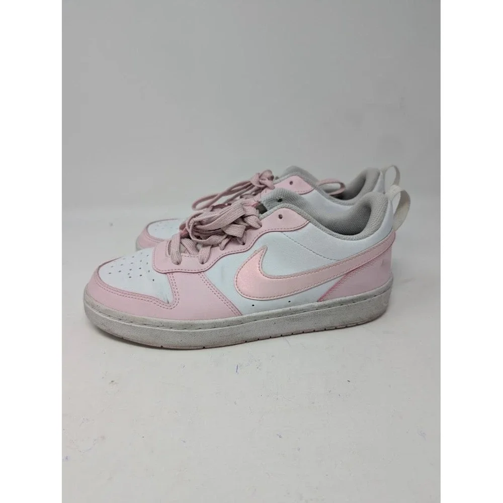 Nike Court Borough Low Sneakers pink white Youth sz 7